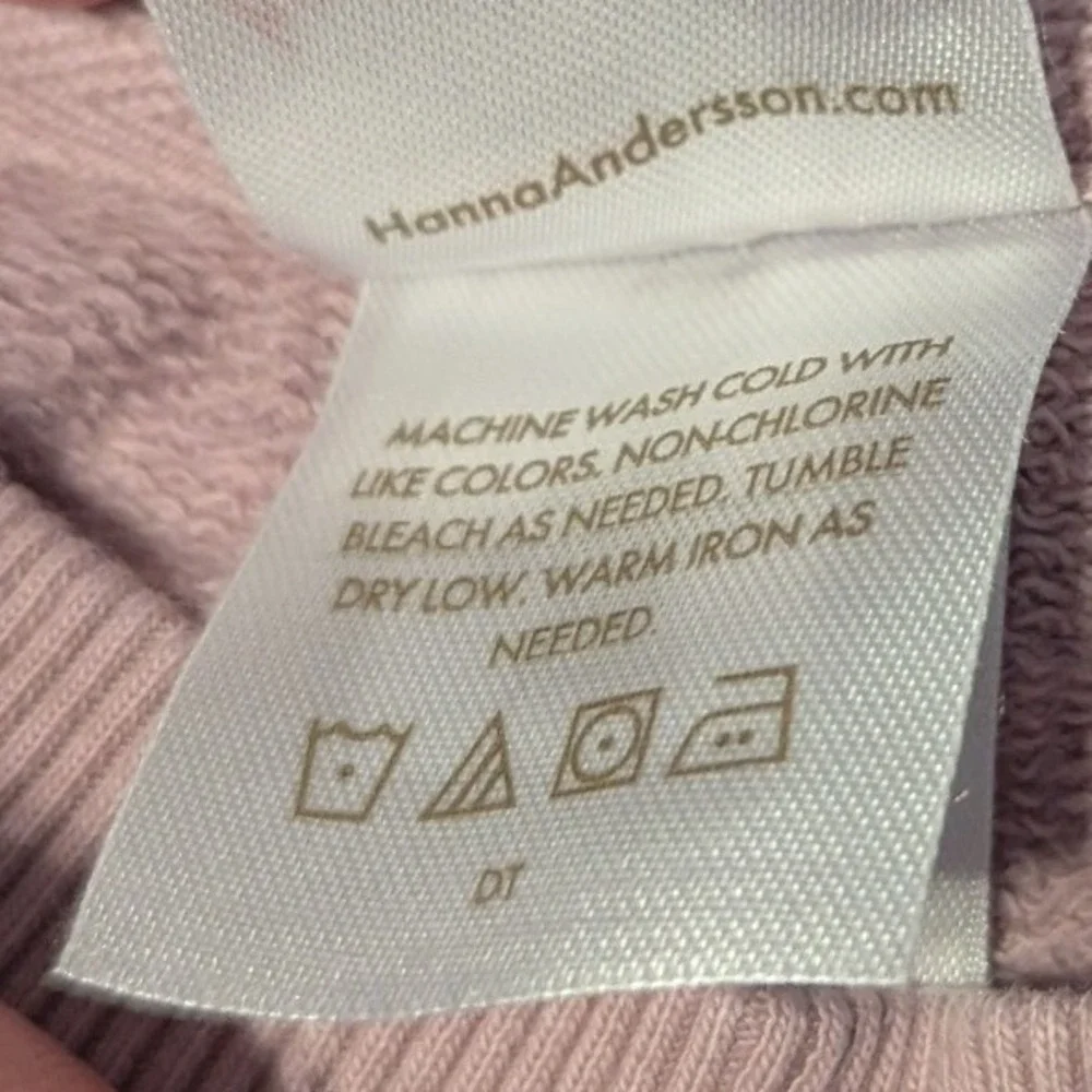 Hanna Andersson Kids Dusty Mauve Pink Balloon Sleeve Cotton Sweatshirt 90cm 3T